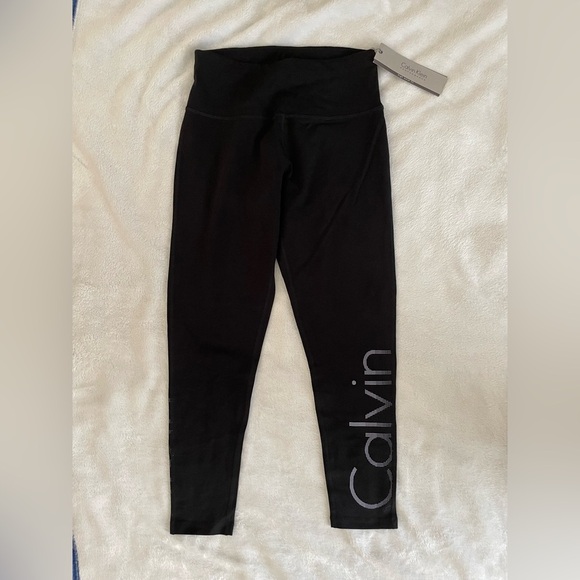 Calvin Klein Black Cropped Leggings - Picture 1 of 6